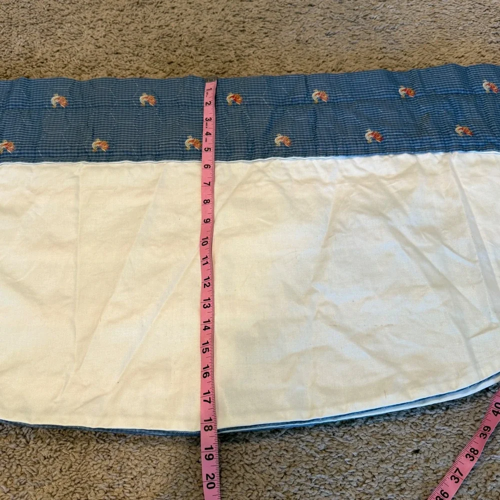Valances Farmhouse Cottagecore Country Rooster Blue Check Set of 3 41x18in